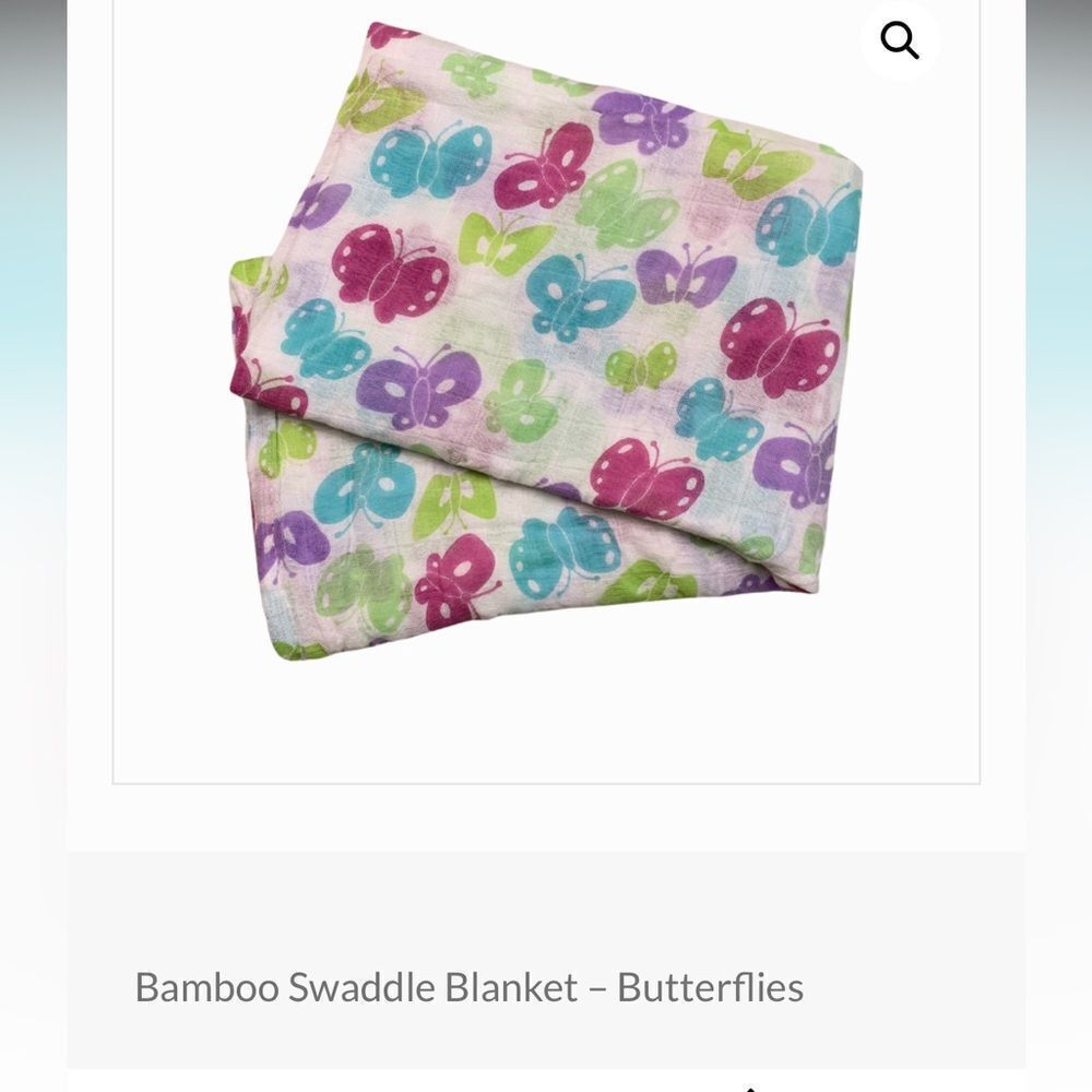 New Butterflies Bamboo Muslin Baby Swaddle Blanket
